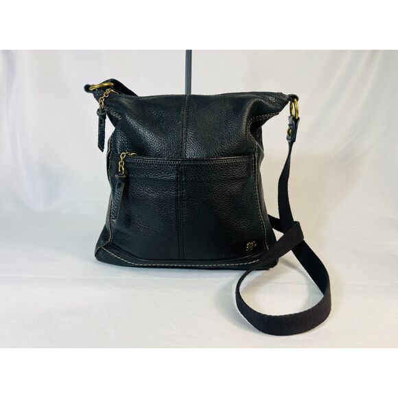 The Sak Iris Black Pebbled Leather Crossbody Shoulder Bag Boho Adjustable Basic - Picture 2 of 11